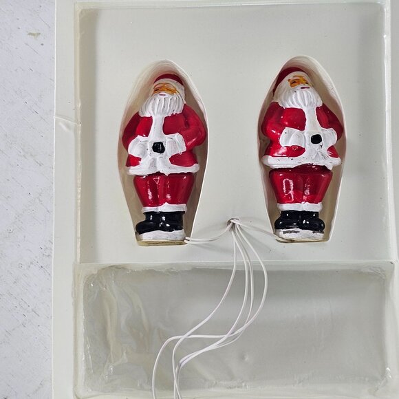 Lemax Village Collection Yard Light Santa Set Of 2 Christmas Village Decor - Picture 9 of 9